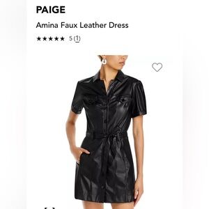 Paige Amina Faux black leather dress size M